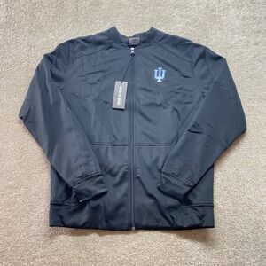 Authentic Brand Jacket Mens Small Black Indiana Hoosiers Track Full Zip NEW